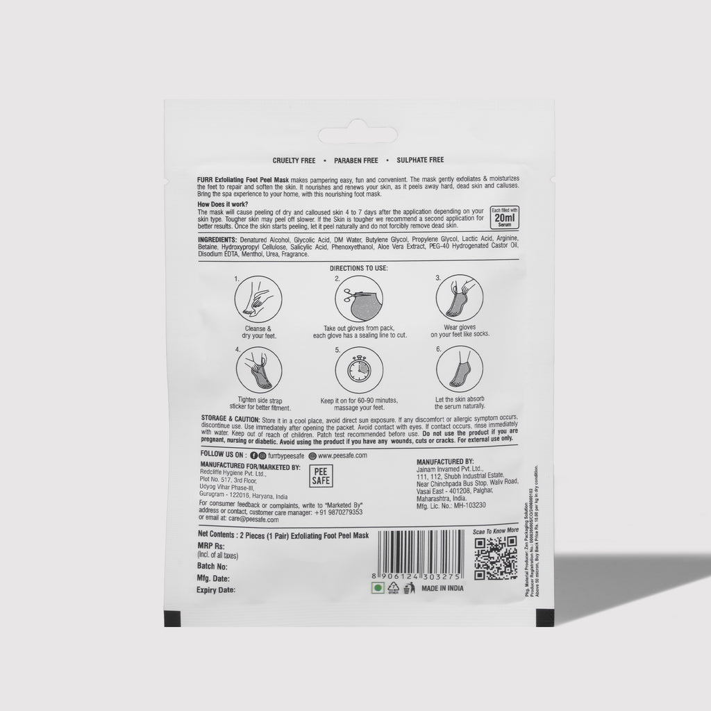 Furr Foot Peel Mask - Pack of 2