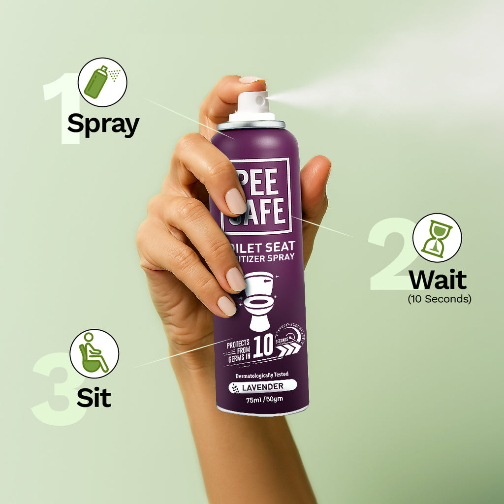 Pee Safe Toilet Seat Sanitizer Spray (Lavender) - 75 ML - BULK BUY