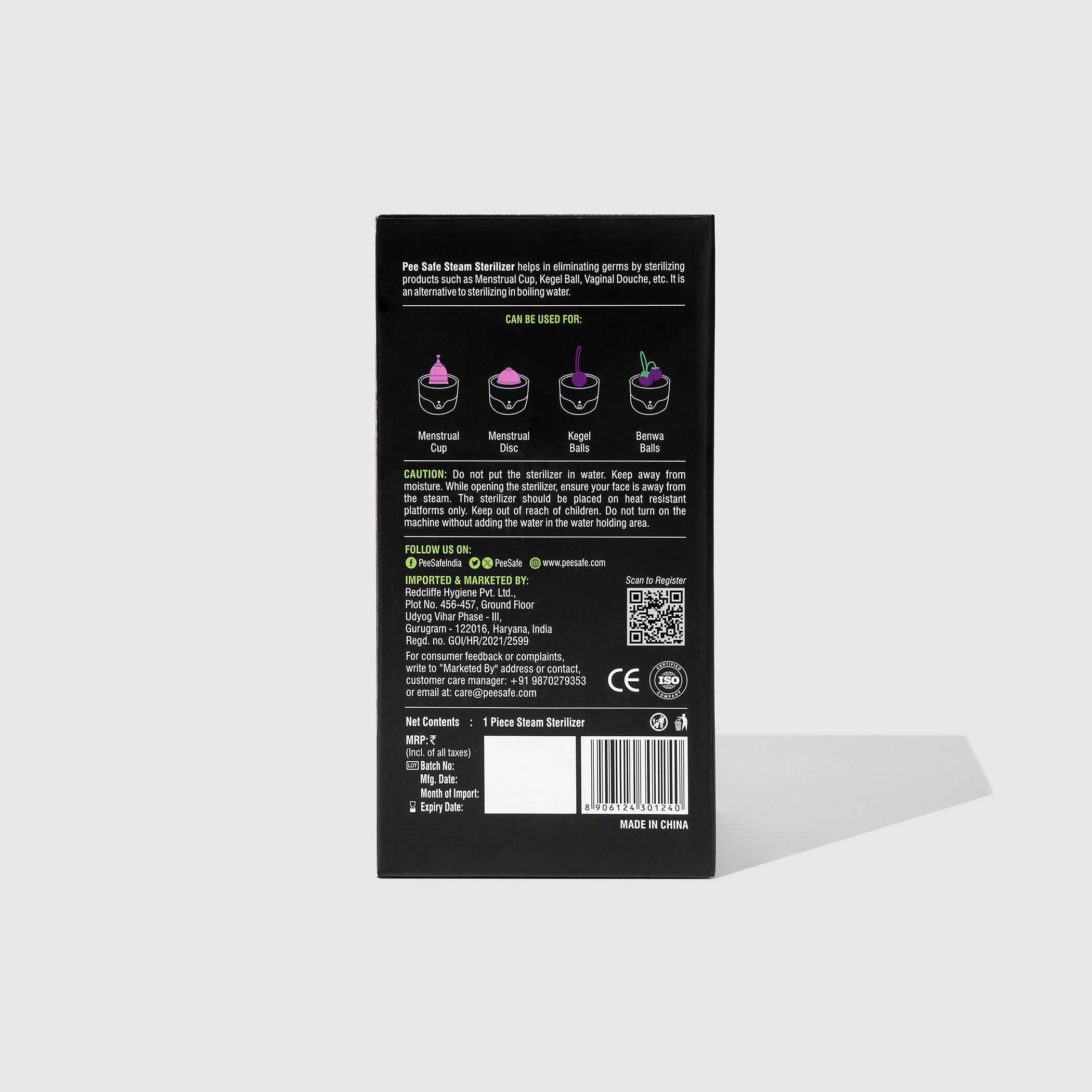 Pee Safe Menstrual Cup Steam Sterilizer - BDL
