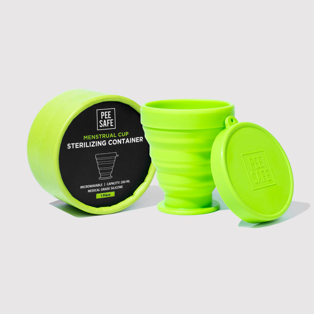 Pee Safe Menstrual Cup (L) + Sterilizer Container