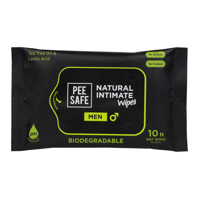 Tea Tree & Witch Hazel Natural Intimate Wipes for Men (10 Wipes)