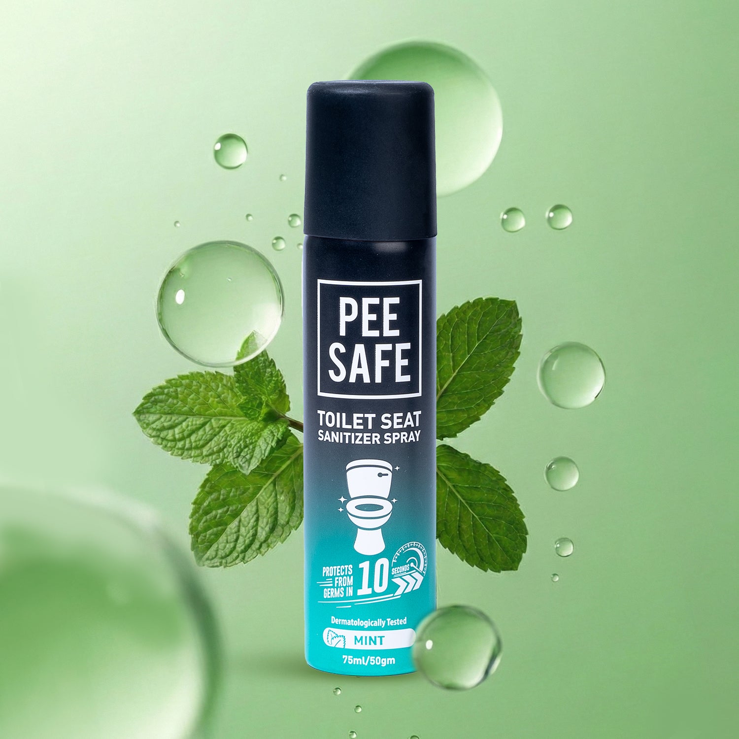 Pee Safe Toilet Seat Sanitizer Spray (Mint) - 75 ML - BYOC