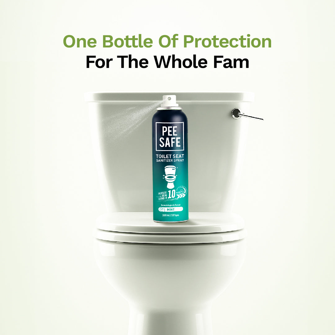 Pee Safe Toilet Seat Sanitizer Spray (Mint & Lavender) - 300 ML Pack of 4