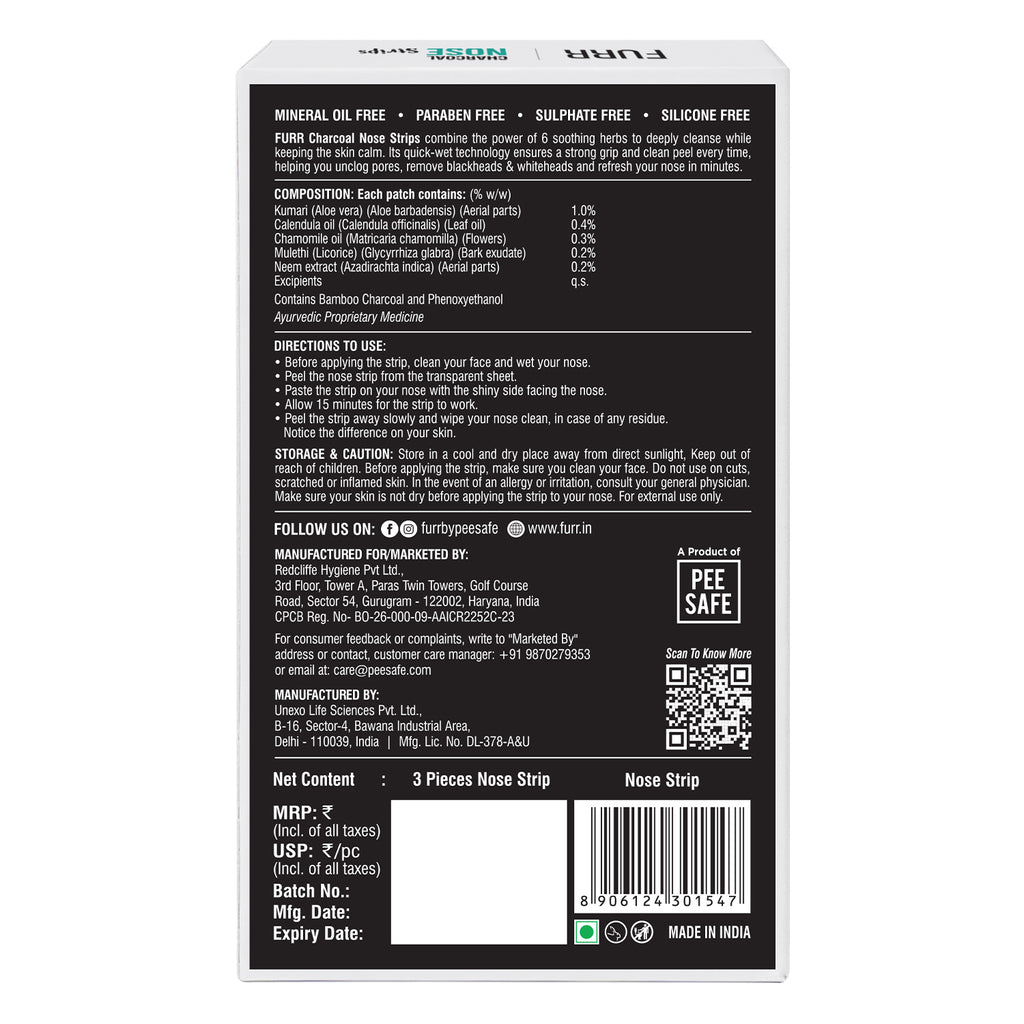 Furr Bamboo Charcoal Nose Strips (3N)