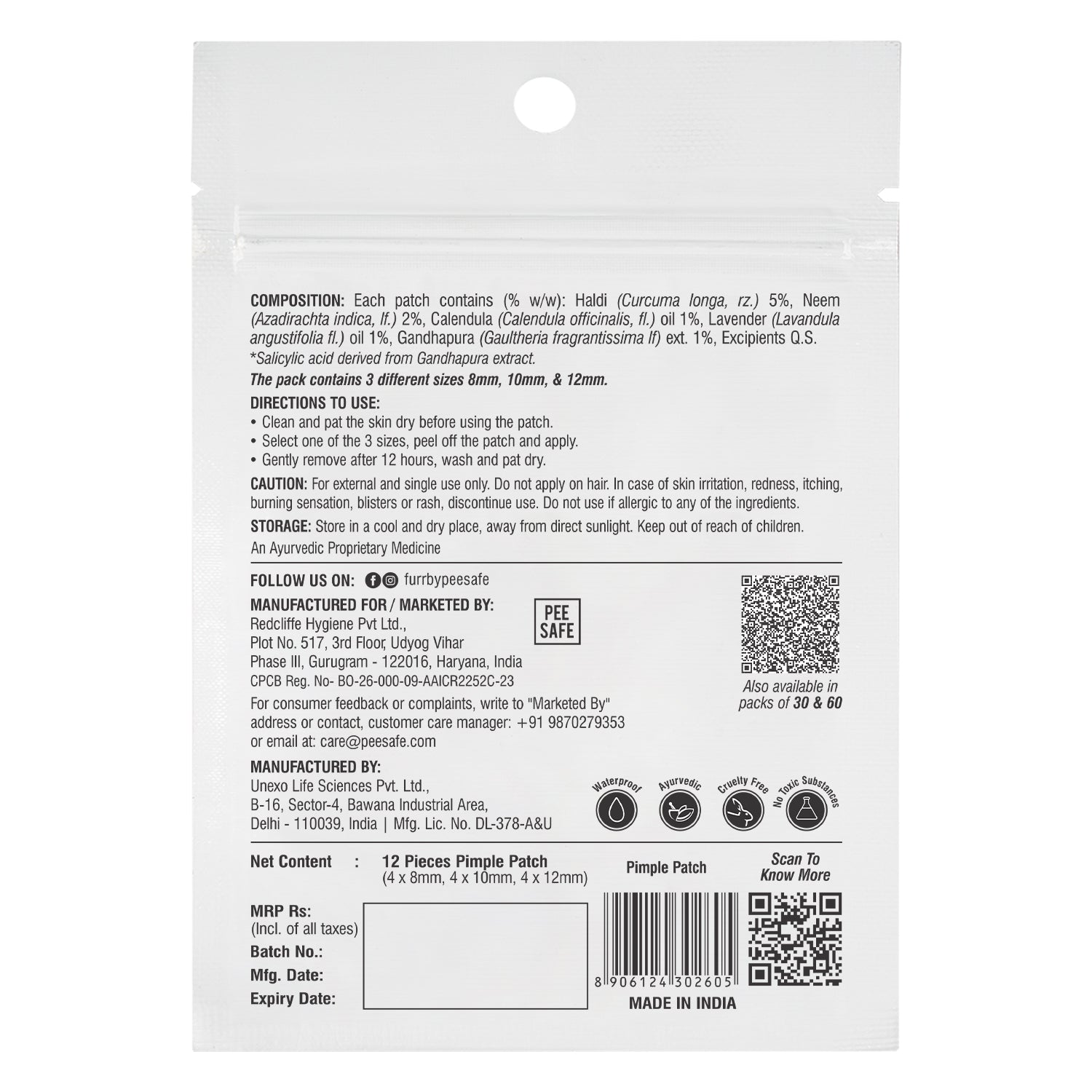 Furr Pimple Patches 12N
