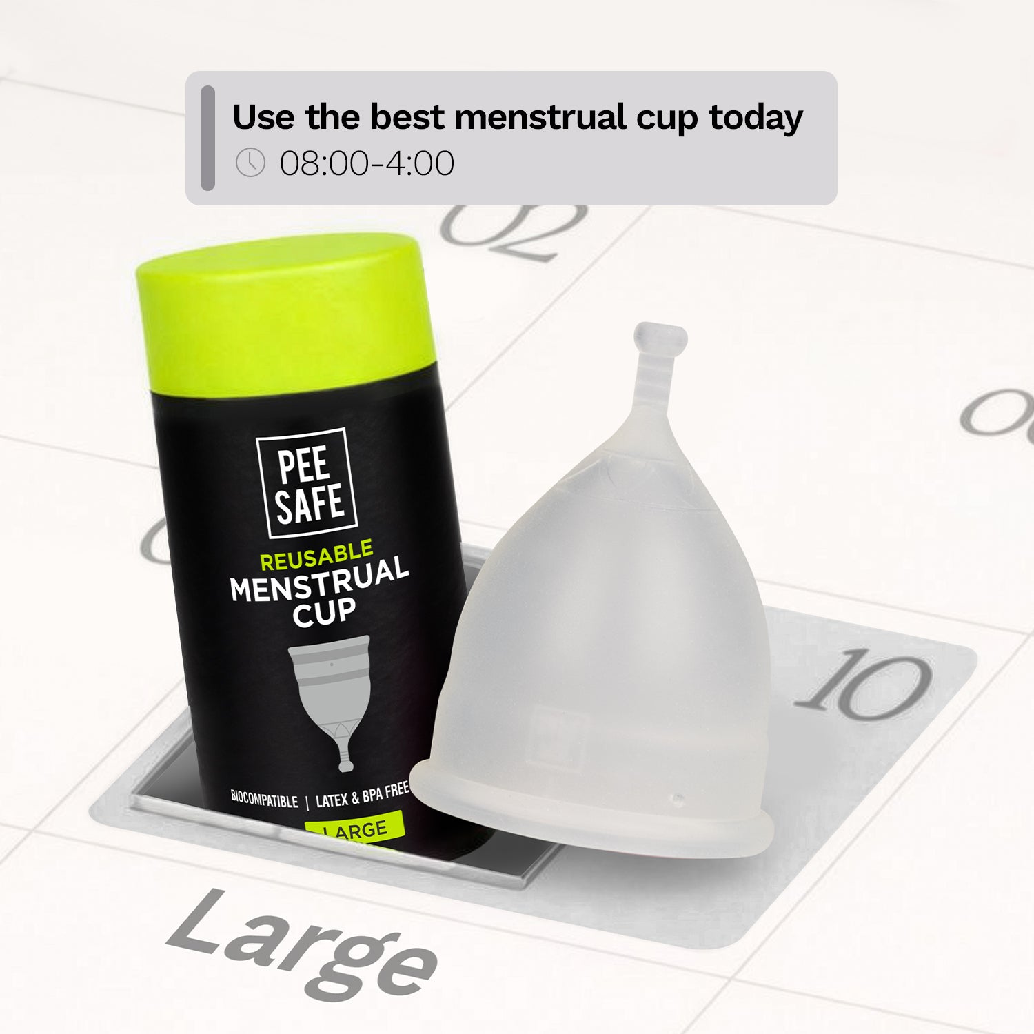 Pee Safe Menstrual Cup - Large - BYOC