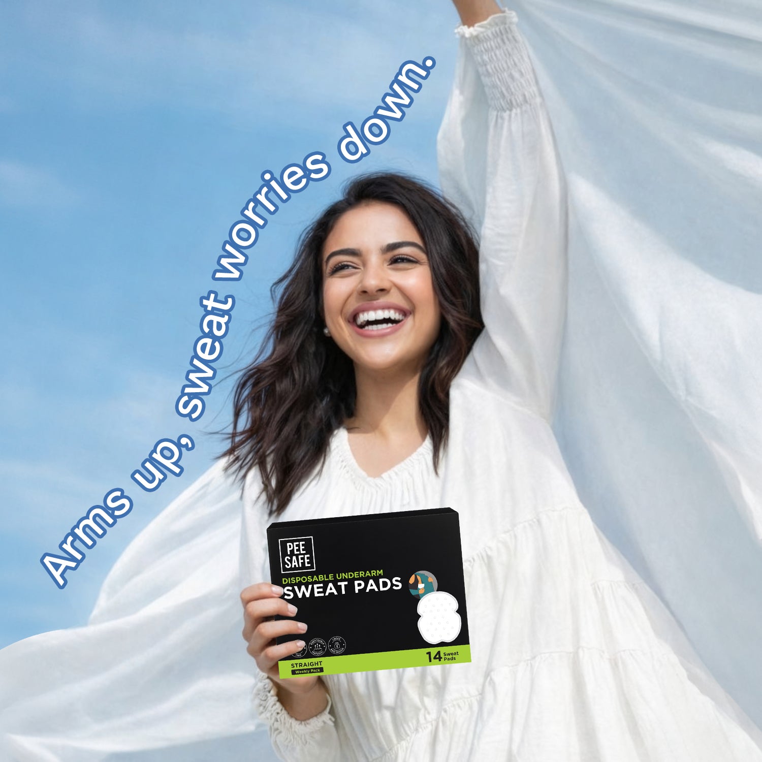Pee Safe Underarm Sweat Pads (Straight) - 14 Pads