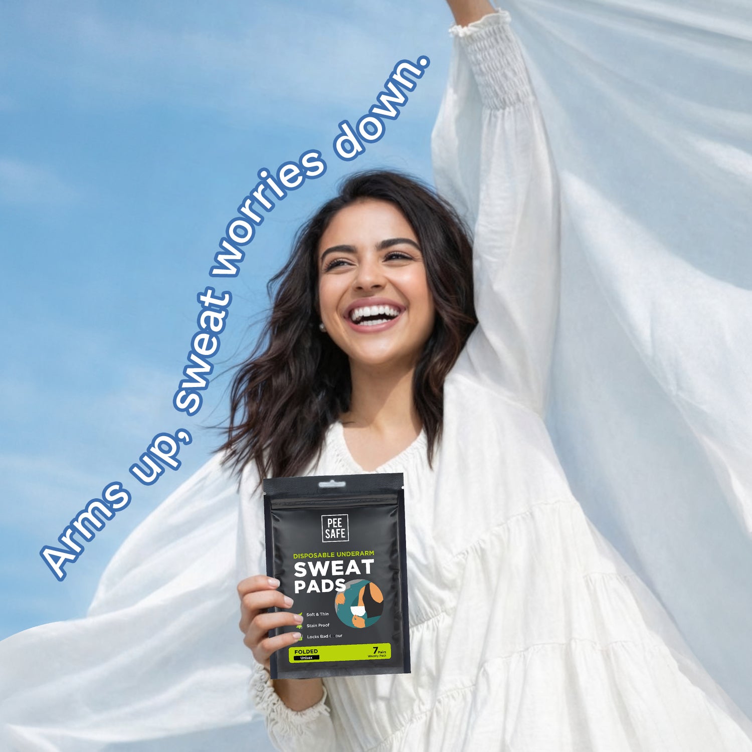 Pee Safe Disposable Underarm Sweat Pads (Folded) - 14 Pads