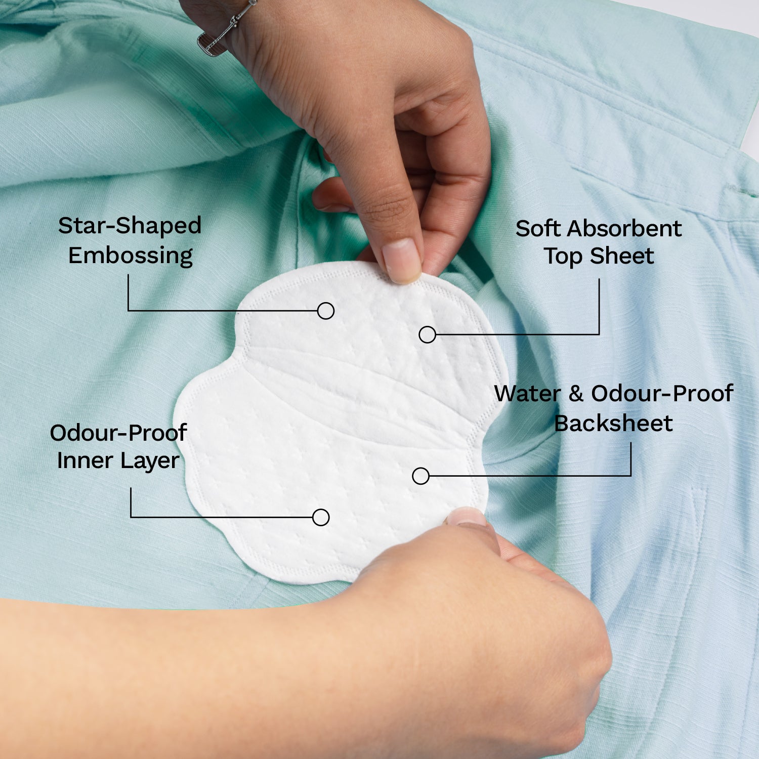 Pee Safe Disposable Underarm Sweat Pads (Folded) - 14 Pads
