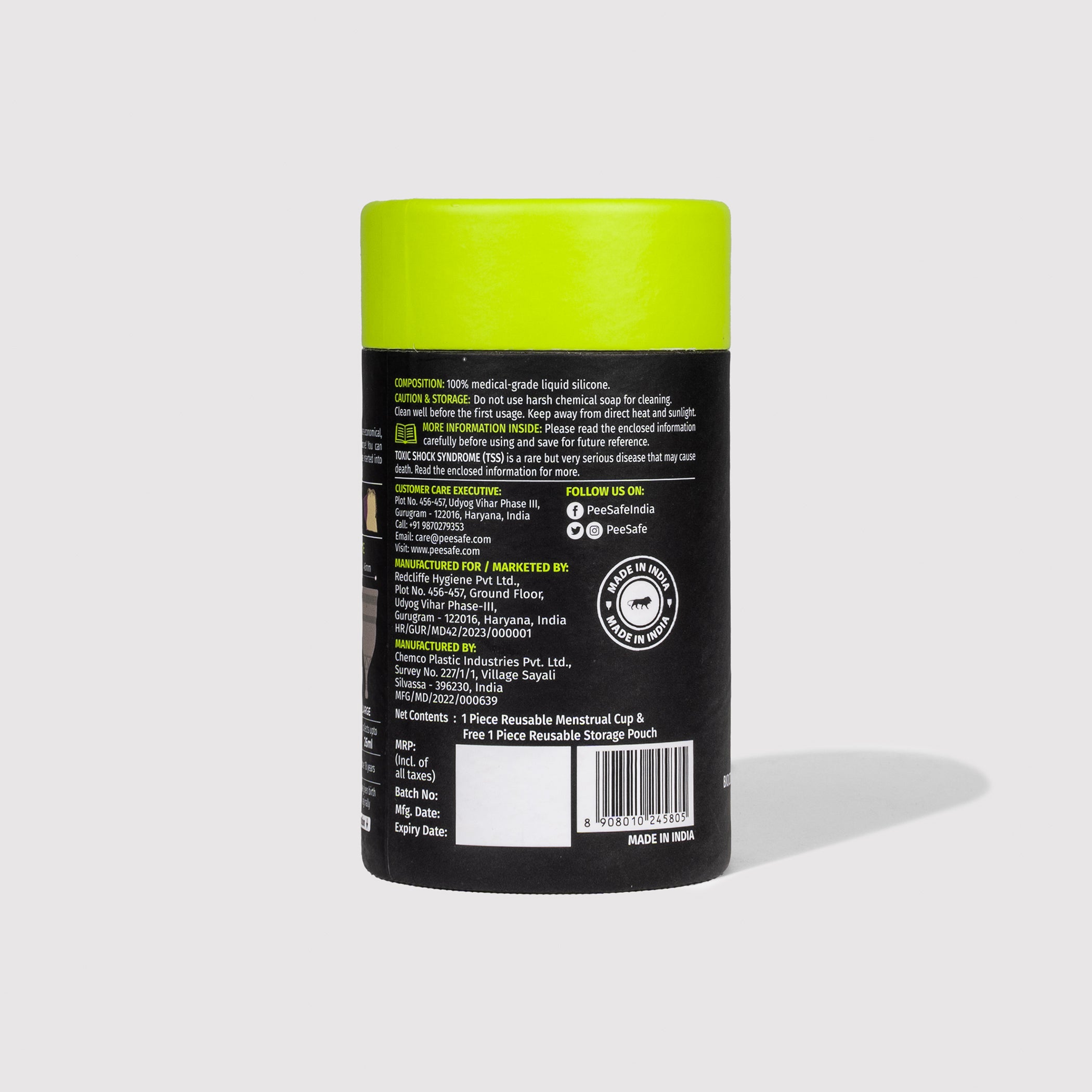 Pee Safe Menstrual Cups - Medium (Pack of 2) - BYOC