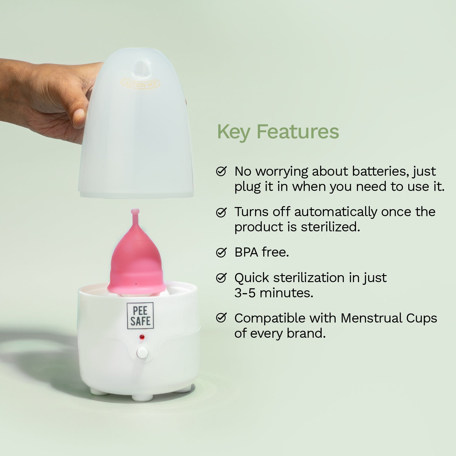 Pee Safe Menstrual Cup Steam Sterilizer
