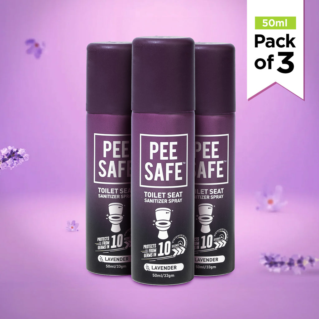 Pee Safe Lavender Pack 3 (50ML) Toilet Seat Sanitizer Spray