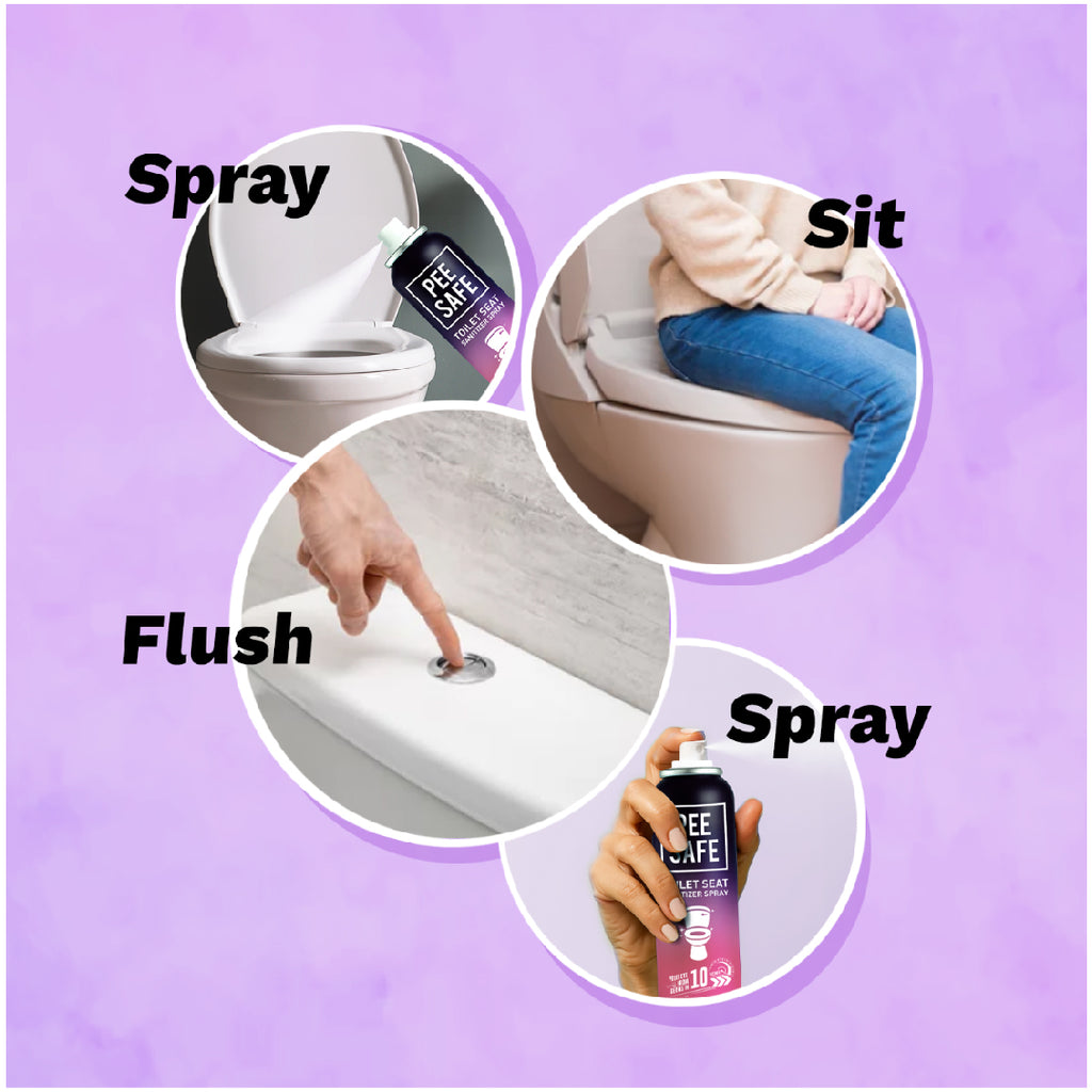 Pee Safe Toilet Seat Sanitizer Spray (Mint, Lavender & Citrus) - 75 ML (Pack of 3)