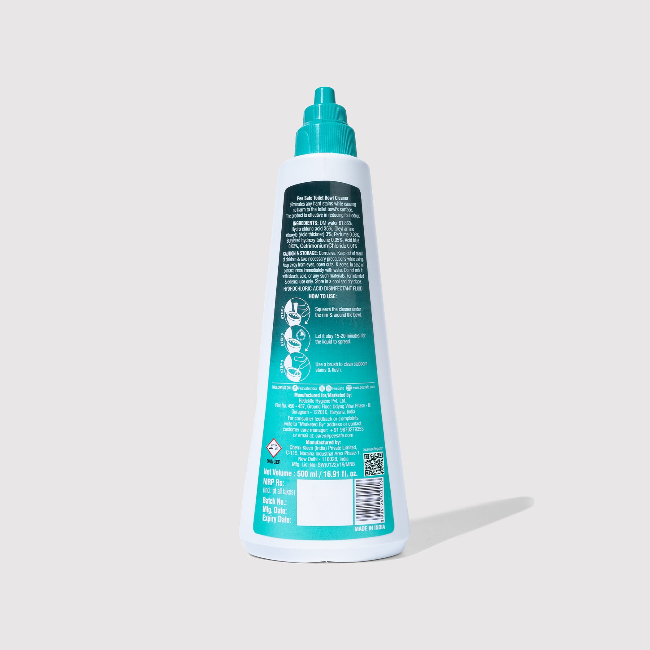 Pee Safe Toilet Bowl Cleaner (Mint) - 500 ML - BULK BUY