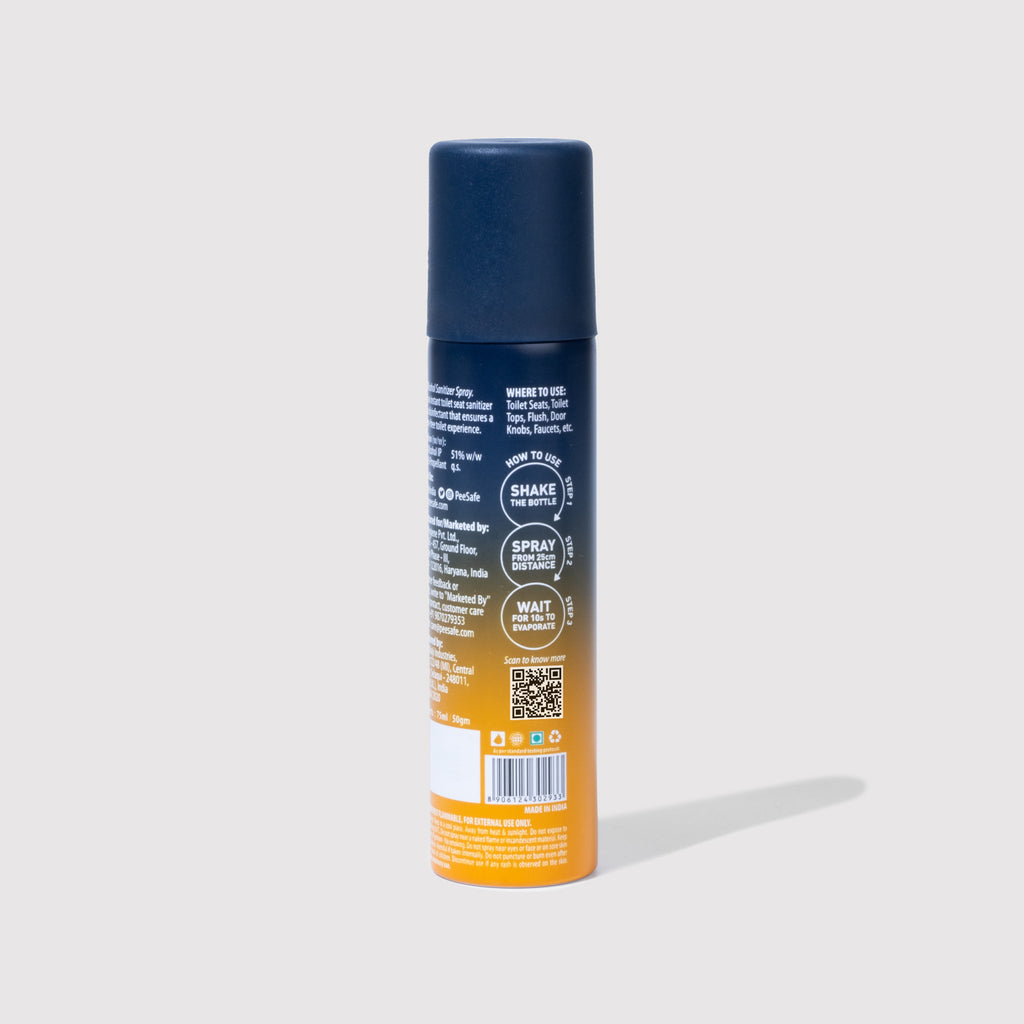 Pee Safe Toilet Seat Sanitizer Spray (Citrus) - 75 ML