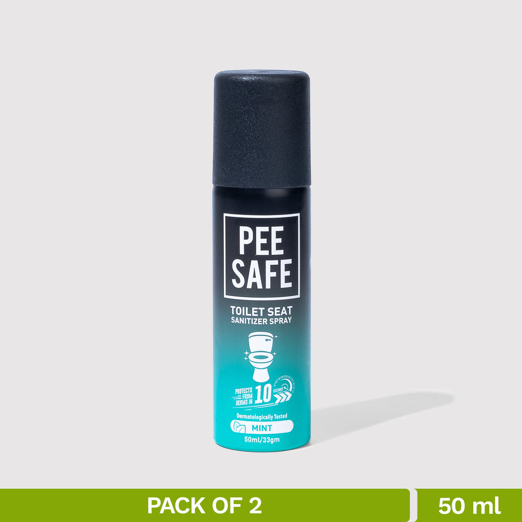 Pee Safe Toilet Seat Sanitizer Spray (Mint) - 50 ML (Pack of 2)