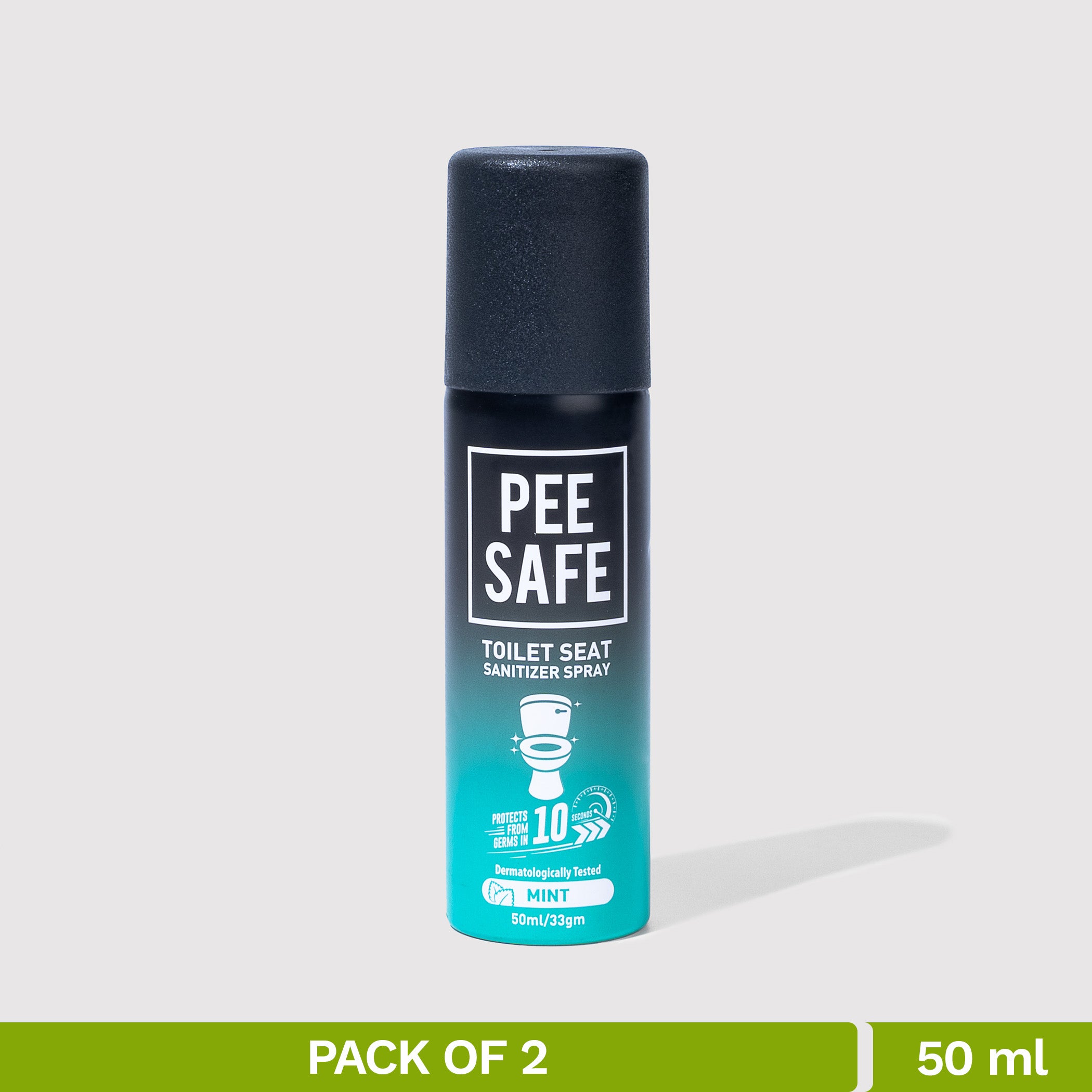 Pee Safe Toilet Seat Sanitizer Spray (Mint) - 50 ML (Pack of 2)