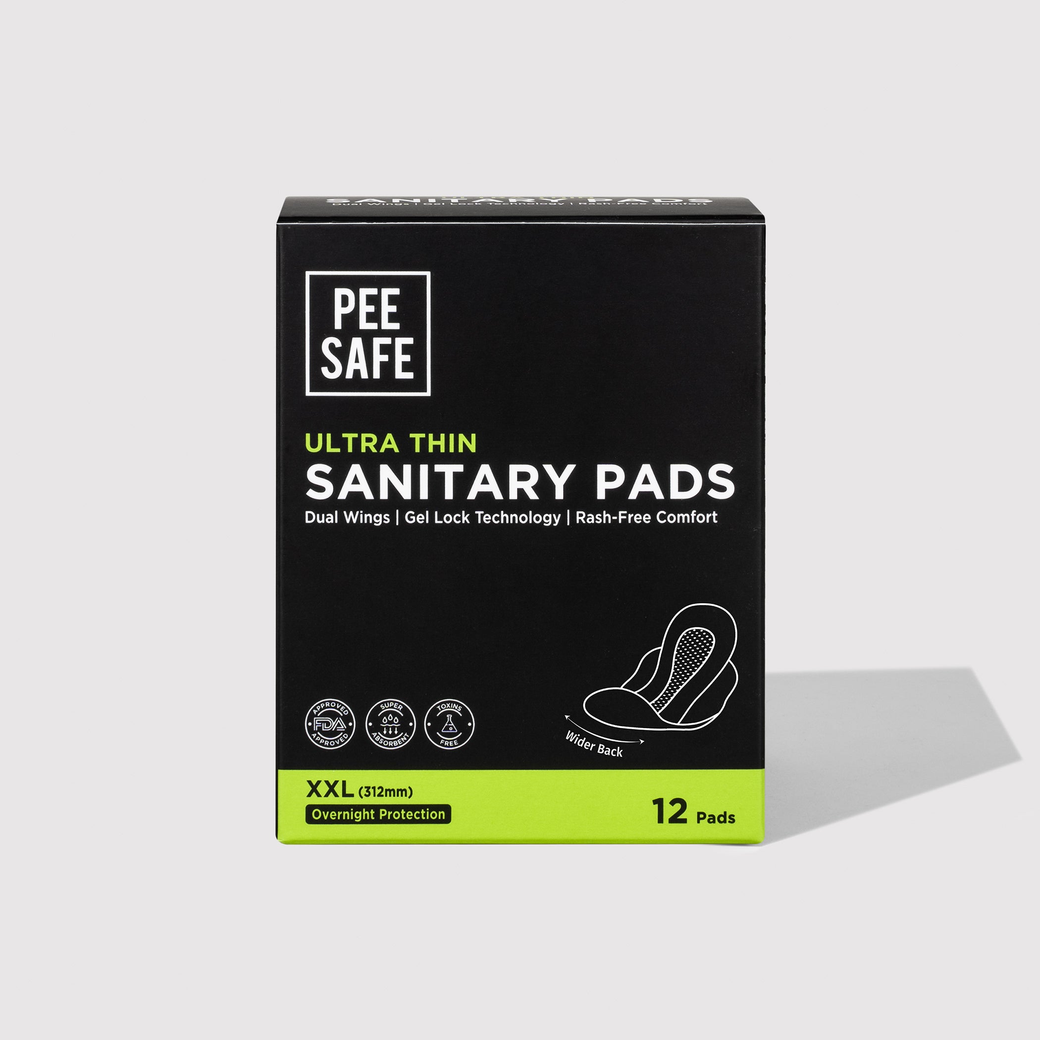 Ultra Thin Sanitary Pads - XXL (12 Pads) | Pee Safe