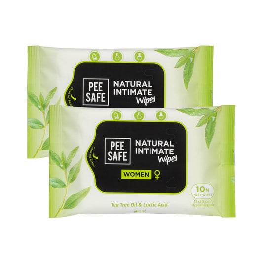 Natural Intimate Wipes - 10 Count (Set of 2)
