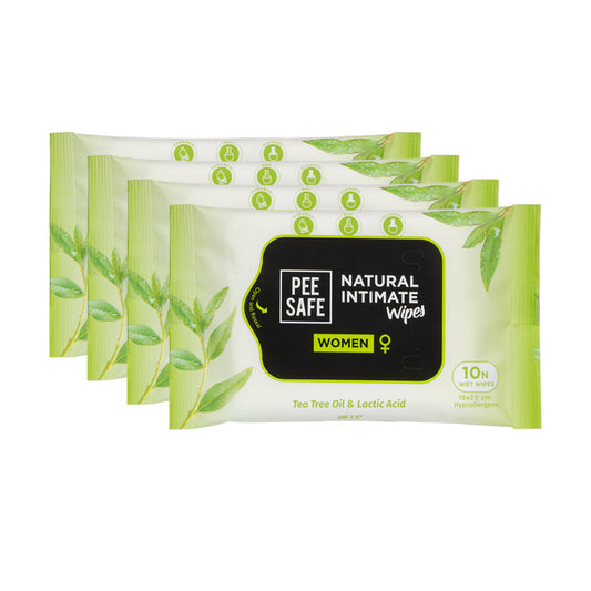 Natural Intimate Wipes For Women - Set of 4 (40 Wipes)