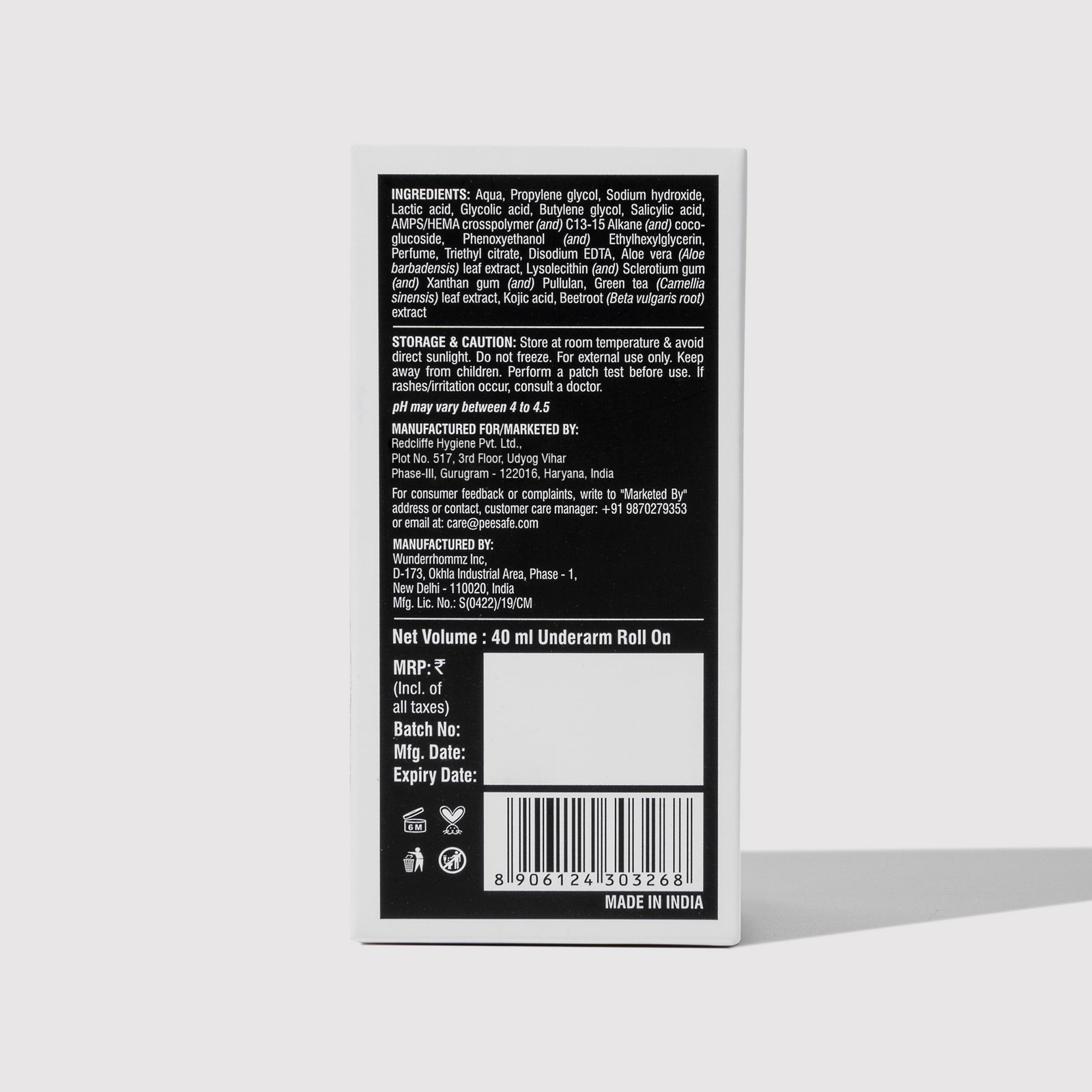 4% AHA BHA Underarm Roll-On - Aqua