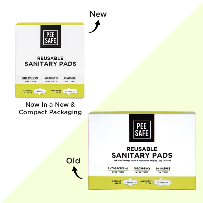 Reusable Sanitary Pads(6 Regular Pads + 2 Night Pads) - Pack of 2