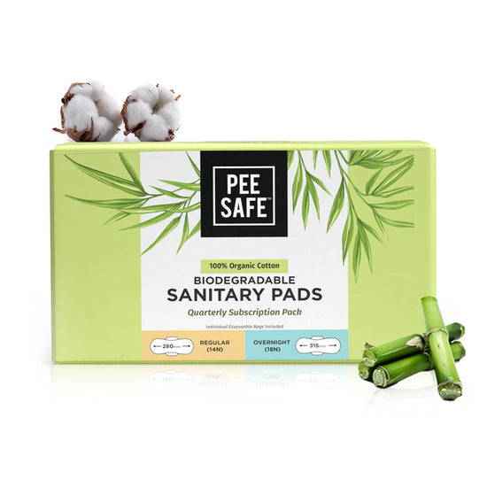  Biodegradable Sanitary Pads Subscription Pack - Pack of 32 - Pee Safe 