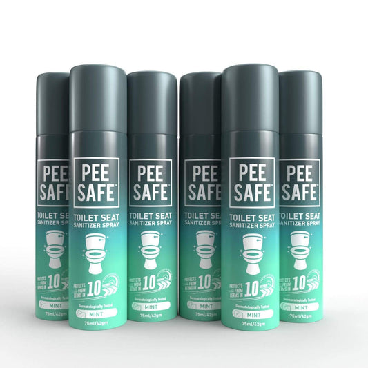 pee-safe Toilet Hygiene Pee Safe Toilet Seat Sanitizer Spray (Mint) - 75 ML - Pack of 6