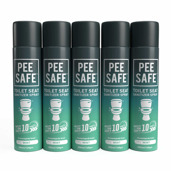  Pee Safe Toilet Hygiene Toilet Seat Sanitizer 300 ML (Mint) - Pack of 5 