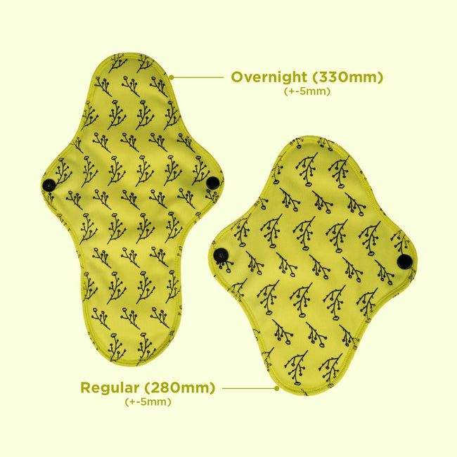 Reusable Sanitary Pads(6 Regular Pads + 2 Night Pads) - Pack of 2 - Pee Safe